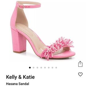 Kelly & Katie Fuchsia Embellished Block Heels